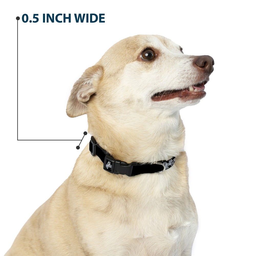 Plastic Clip Collar H2 Black/Silver Logo REPEAT Large 15-24"