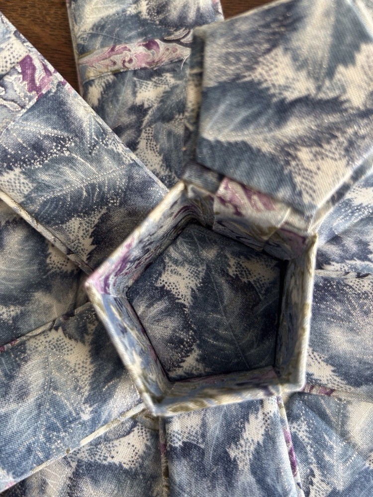 Lilac Handmade small Fold Out sewing box container pins needles tools