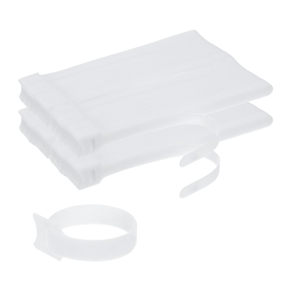 200-Pack Reusable Cable Ties, 7.9" Hook and Loop Cable Ties for Home [White]