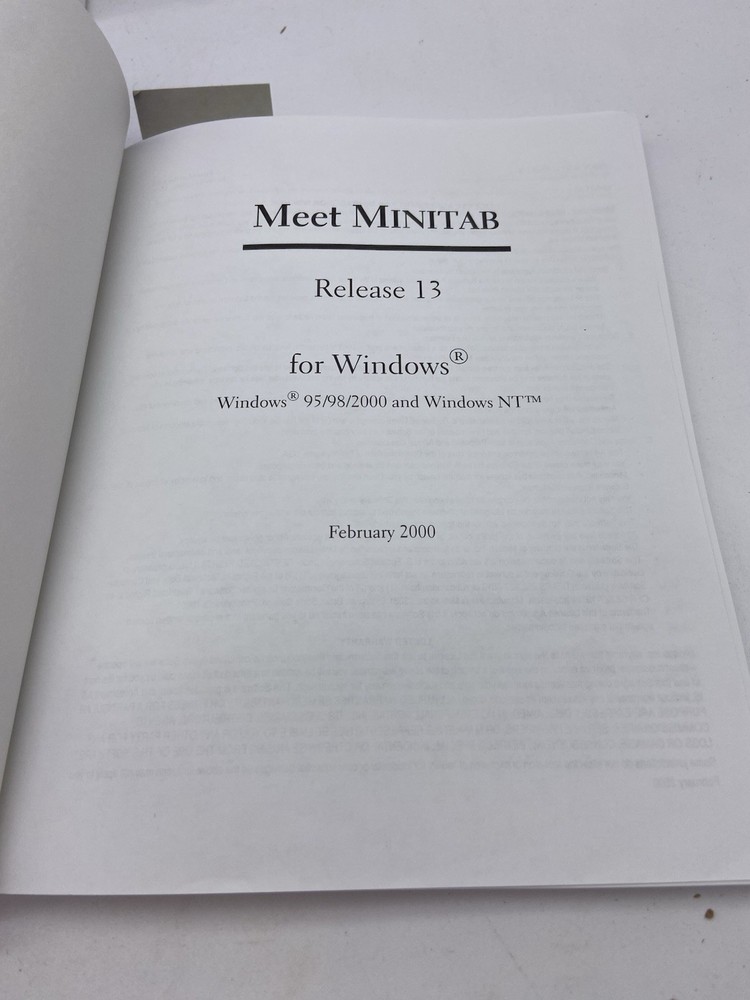 Statistical Software - Minitab 13 BOOKS MANUALS ONLY NO DISCS
