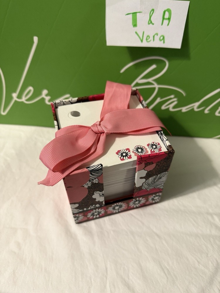 Vera Bradley Mocha Rouge Take Note Cube NWT Retired Pattern