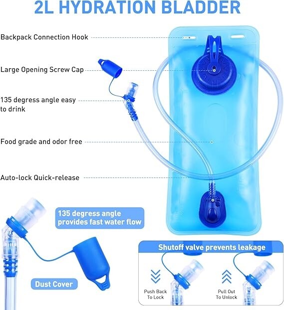 Hydration Pack,Hydration Backpack with 2L Hydration Bladder Lightweight Insulati