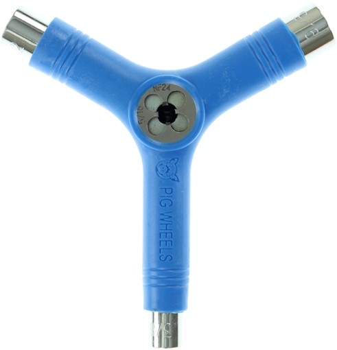 PIG SKATE SKATE TOOL-NEON BLUE tri-socket threader