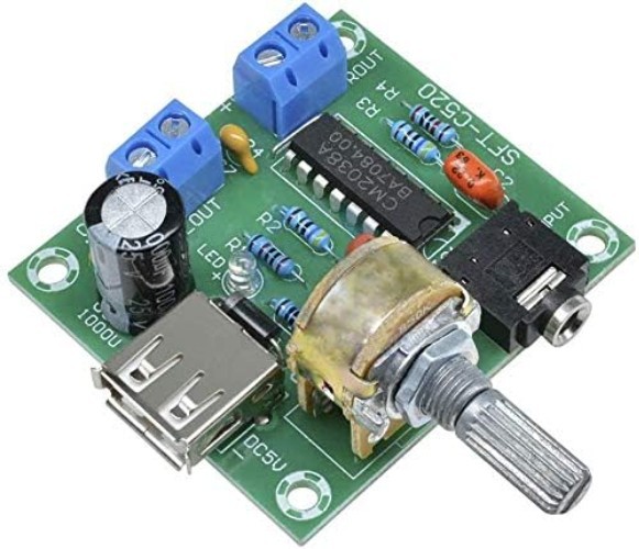 Mini Digital Audio Amplifier Board with Adjustable Volume & USB Power Supply