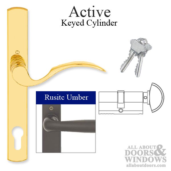 HOPPE Multipoint Lock Handleset, Munchen, M112PL/216N, Solid Brass - Rustic Umb