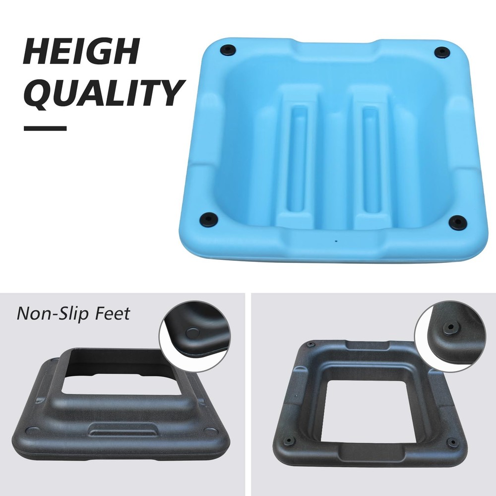 16"x16" Exercise Aerobic Step Platform with 4 Risers, Adjustable Height 4"-6'...