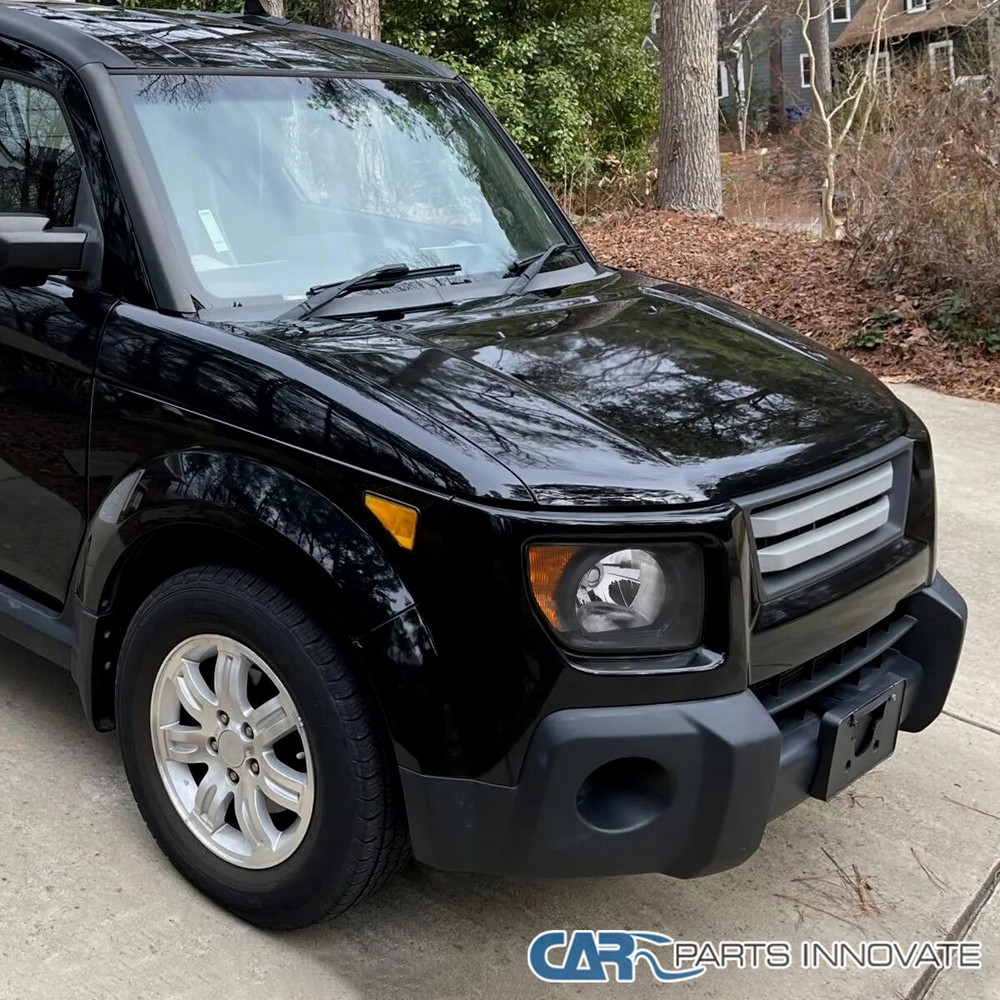 Fits 2003-2008 Honda Element Black Headlights Left+Right Pair Assembly 03-08