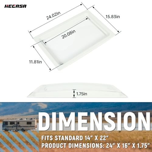 RV Skylight Inner Dome for 14" x 22" Opening Bathroom Skylight Replacement
