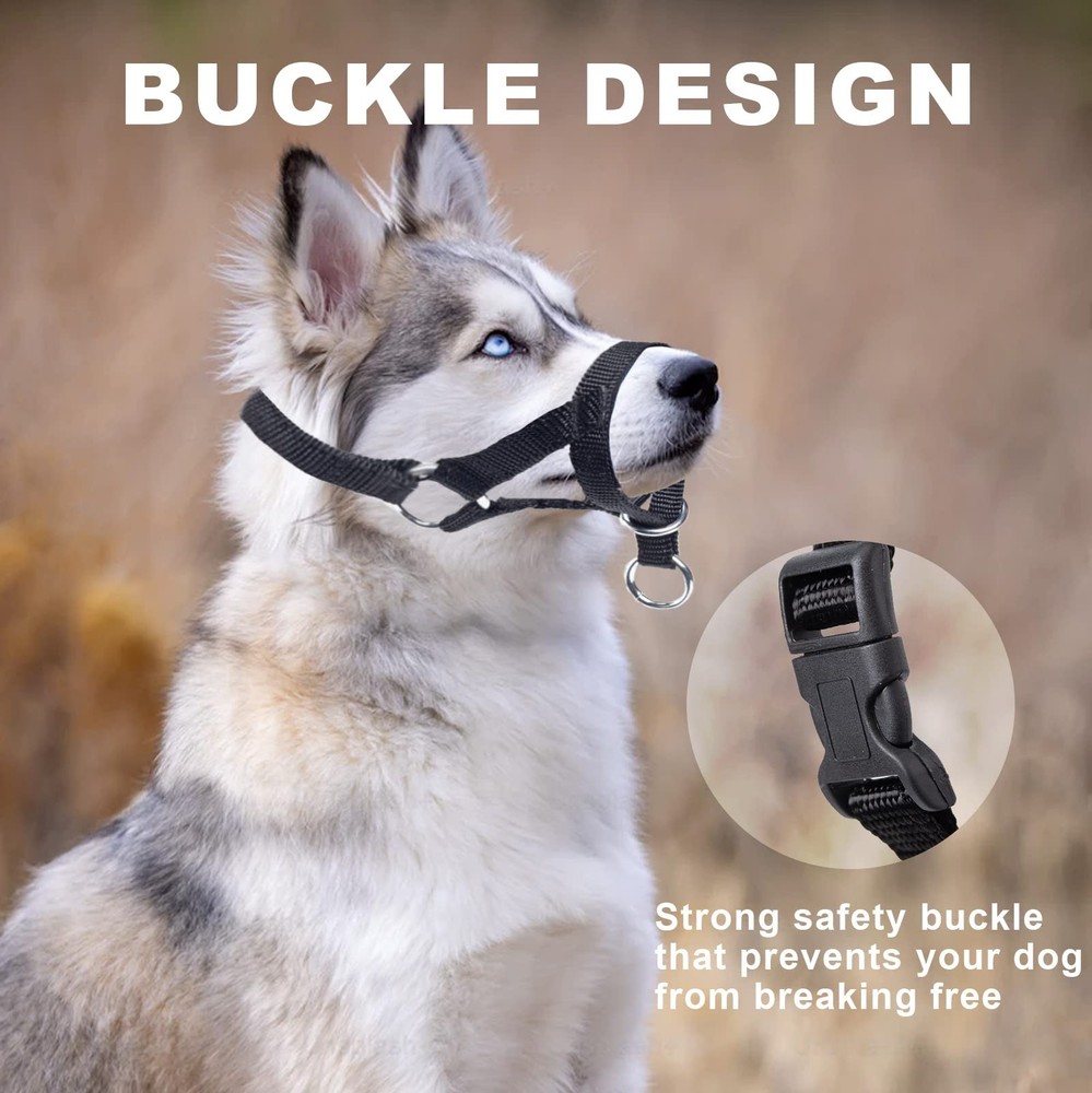 Dog Head Collar Head Collar with Fabric Padded Adjustable Training Tool Stop ...