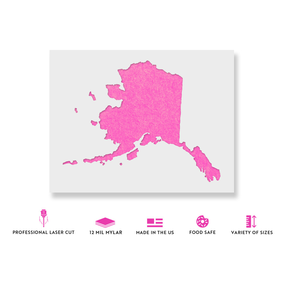 Alaska State Stencil - Durable & Reusable Mylar Stencils