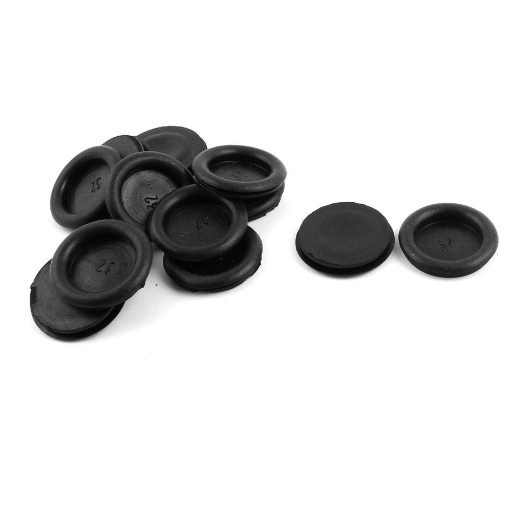 14pcs 32mm Black Rubber Single Side Blind Closure Hole Shutter Cable Gland