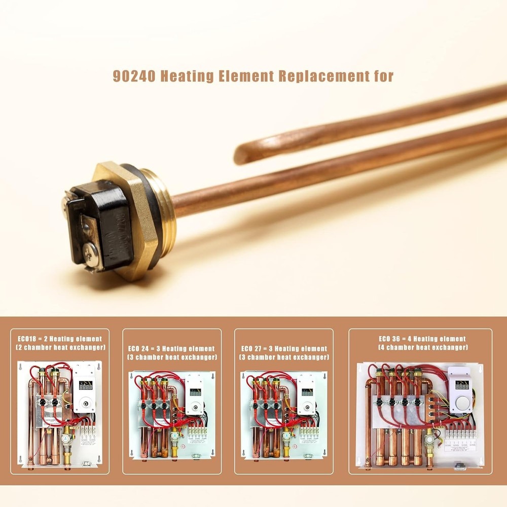 3 Pack Tankless Water Heater Elements Ecosmart Rheem 240V Brass