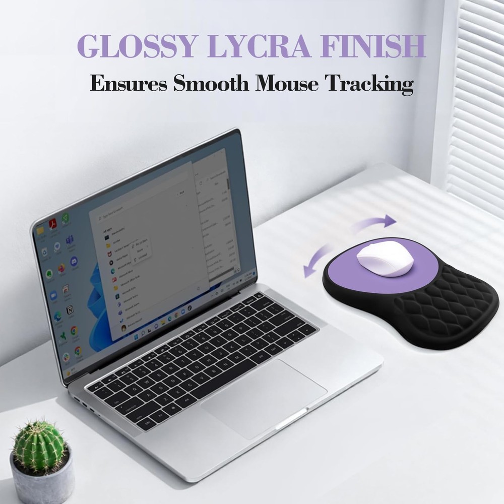 Ergonomic Mouse Pad with Wrist Support, Memory Foam Mousepad with Massage Des...