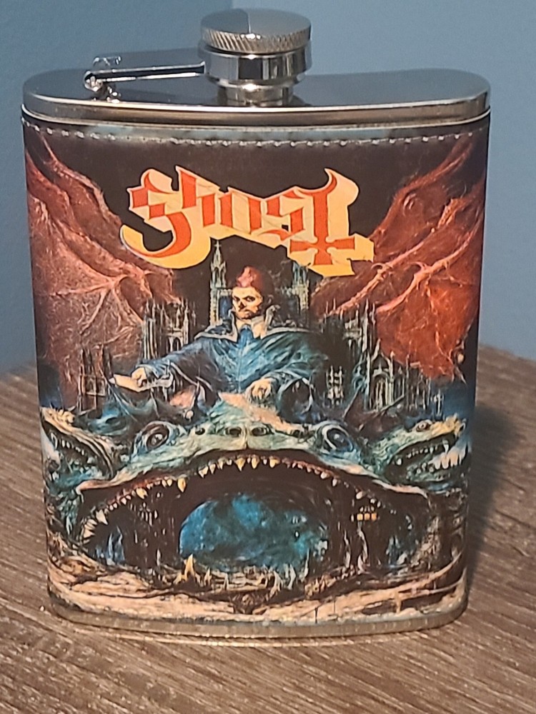 Ghost: Skeleta 8 oz flask custom made NEW