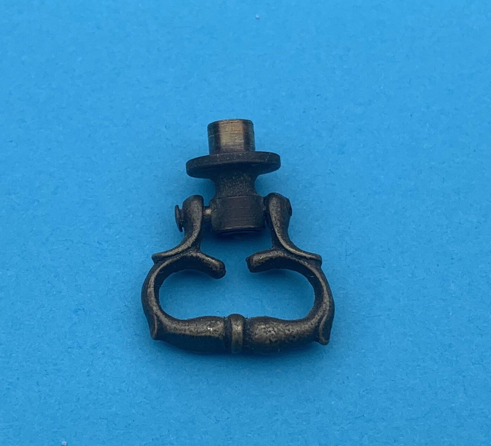 1920-30 antique hardware Drop ring pull knob brass Colonial Cabinet Drawer Pull
