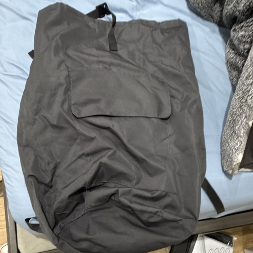 Large Black Backpack or hamper Shoulder Straps Front Pocket