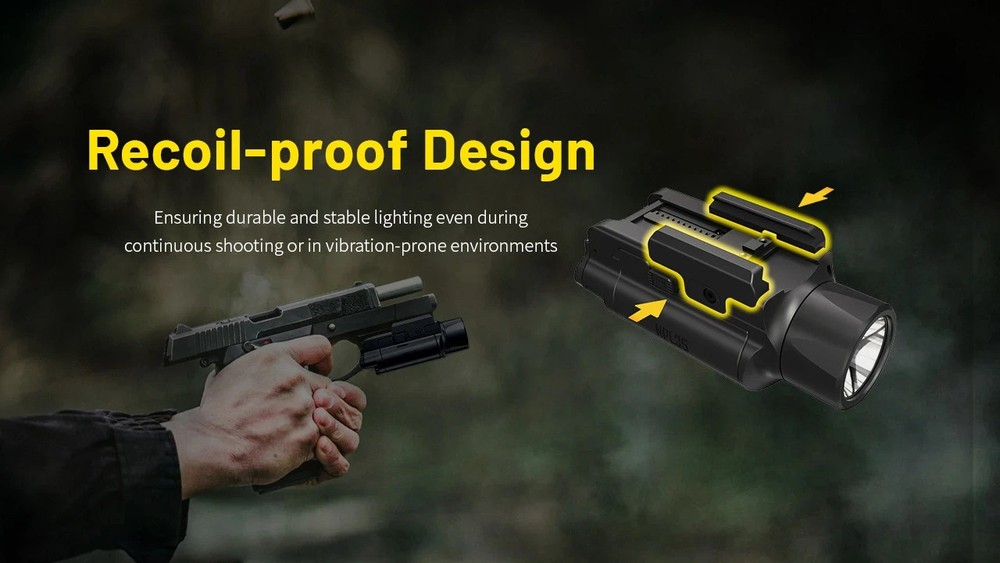 NITECORE NPL35 Flaslight Long-Range 2000LM High Output Tactical Light for Pistol