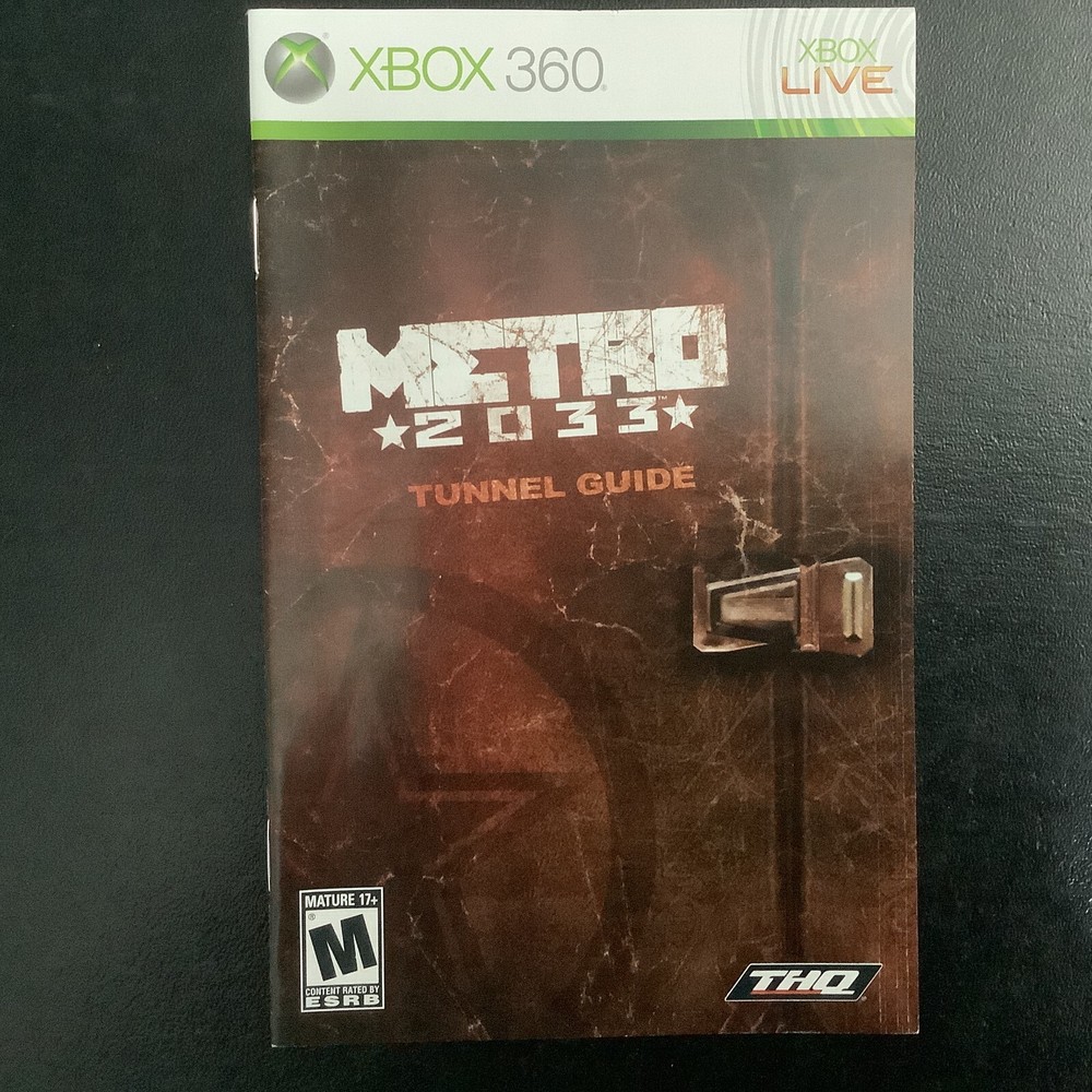 Metro 2033 Microsoft Xbox 360 Instruction Manual Only