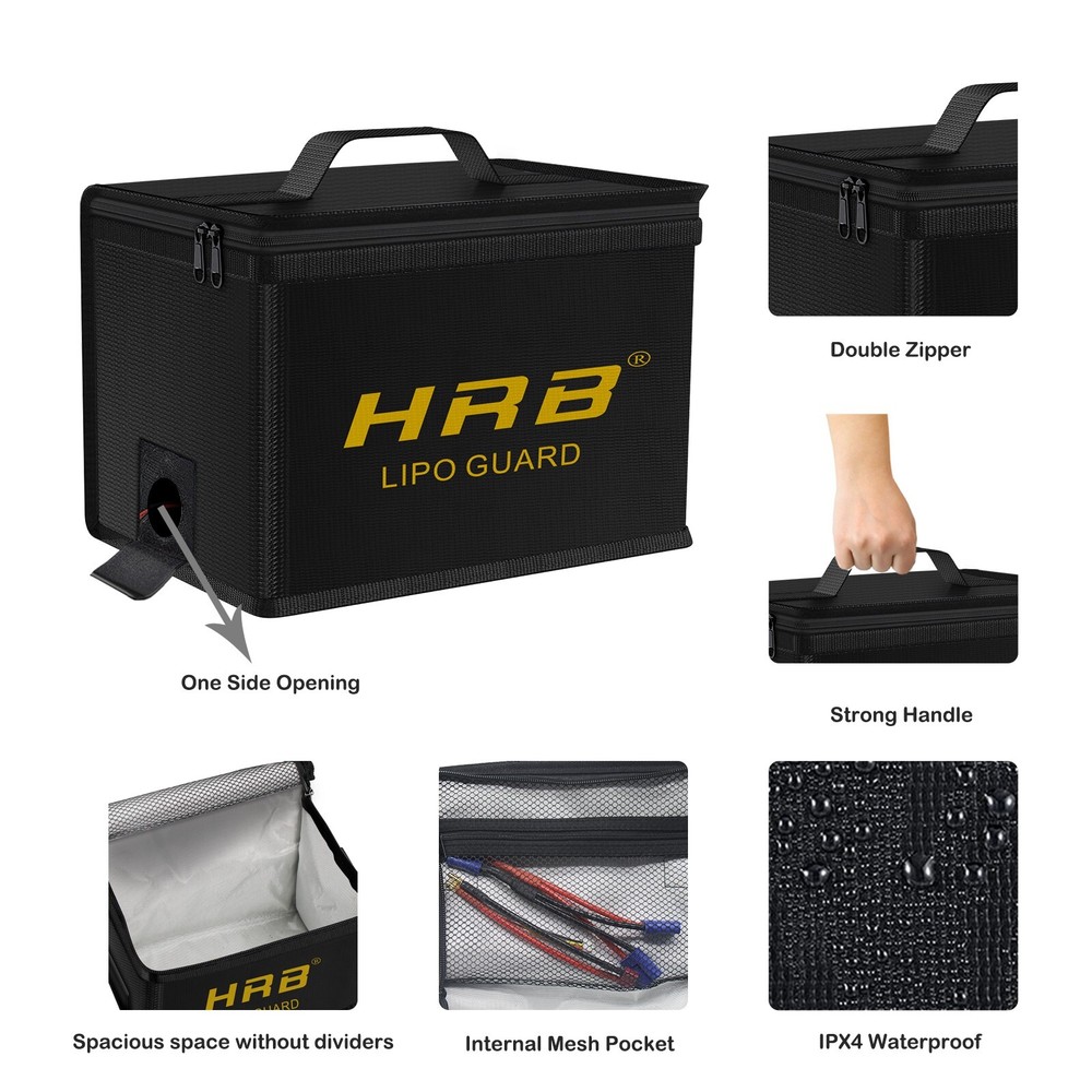 2pcs Lipo Battery Bag Guard Fireproof Explosionproof Sack For Charge &Storage