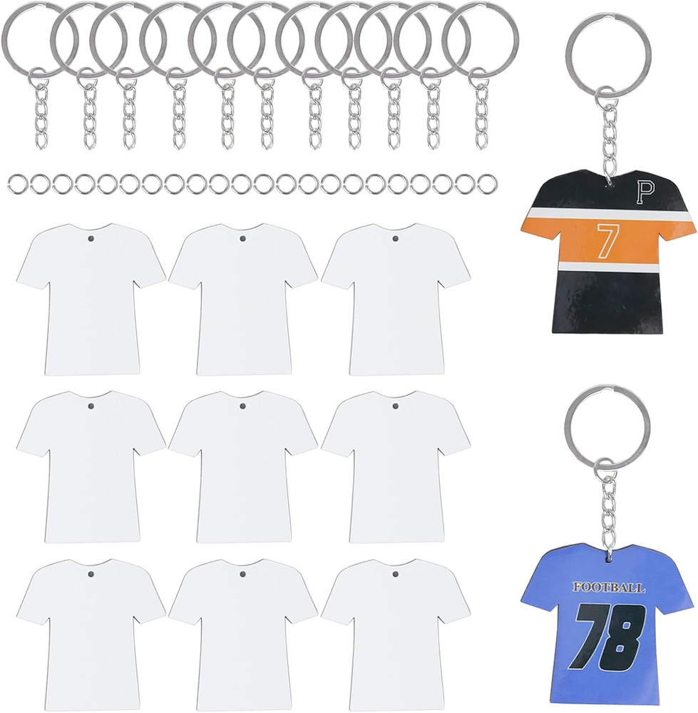 72Pcs Double Sided Sublimation Keychain Blanks Bulk, MDF Keychain with White Pro