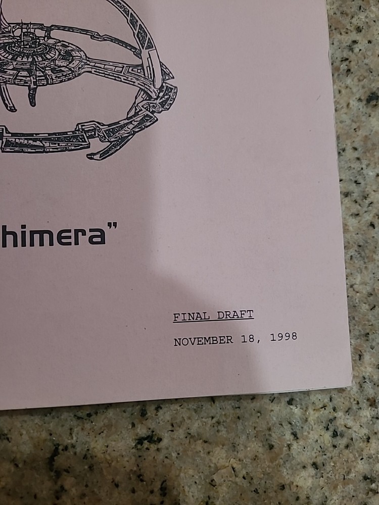 Star Trek Deep Space Nine Original Final Draft Script -'Chimera' used on Set DS9