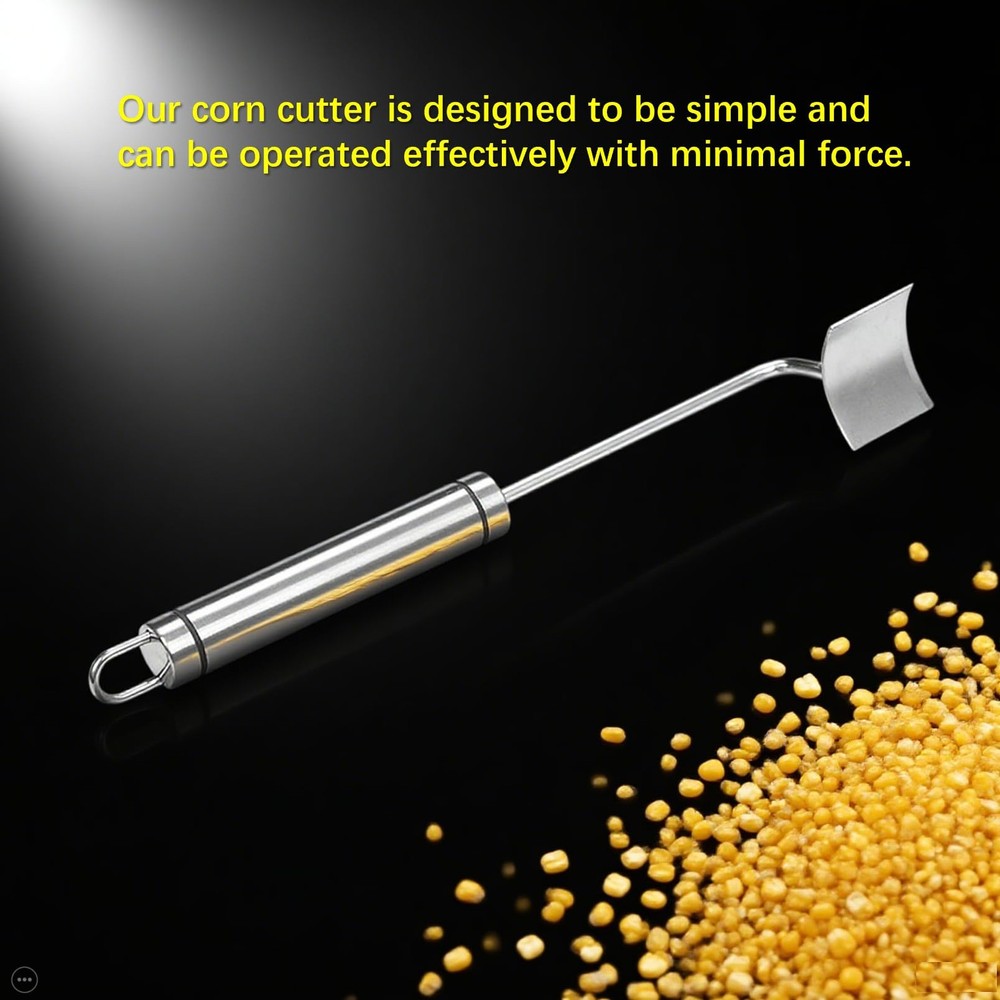 NEW Long Handle Stainless Steel Corn Stripping Tool StripChef Silver