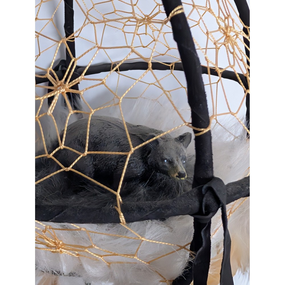 Handmade Dream Catcher Bear Decor Feather Beads Hanging Boho Native Style