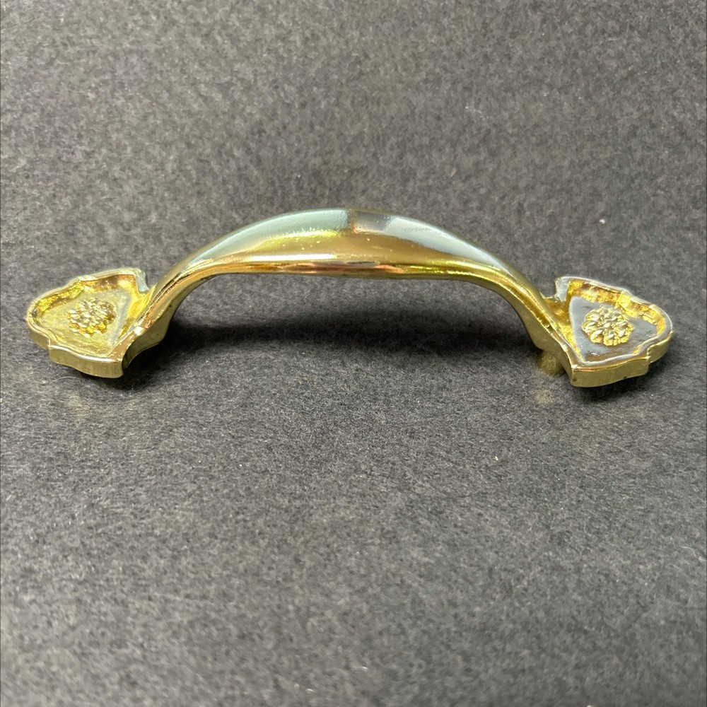 AS-IS  3" Pull with Rosette Ends Bright Brass