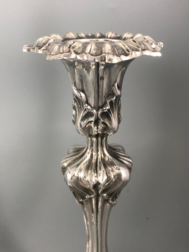 Victorian Silver Candlesticks Thomas Bradbury Sheffield 1843 CGZX