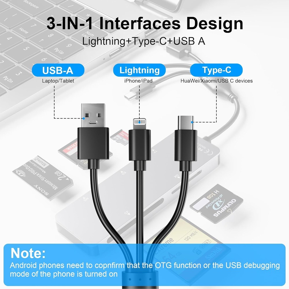 Memory Stick pro Duo Adapter 5-in-1 Multi Card Reader Supports Silver