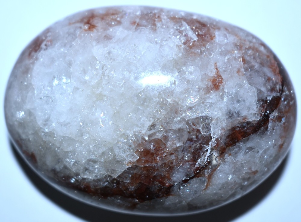 Beautiful Fire Quartz Palm Stone 2.34"/106 Grams