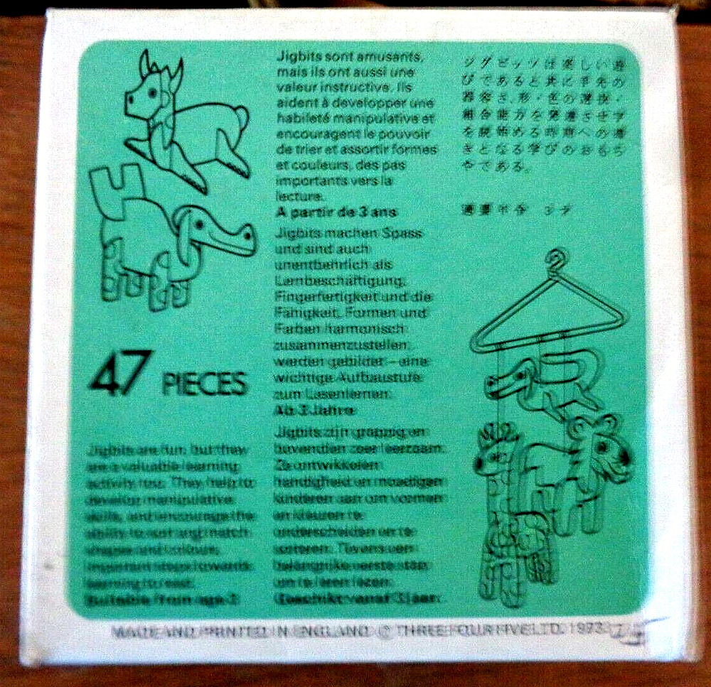 Kiddicraft JIG BITS Learning Activities * ANIMALS * 47 Pcs * Makes 9 animals