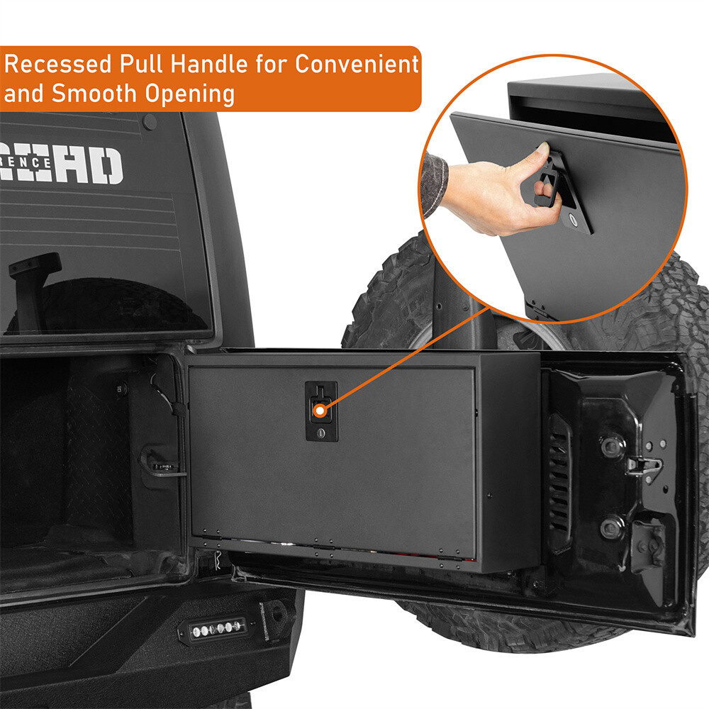 Tailgate Table Storage Lock Box Security Organizer for 15-18 Jeep Wrangler JK