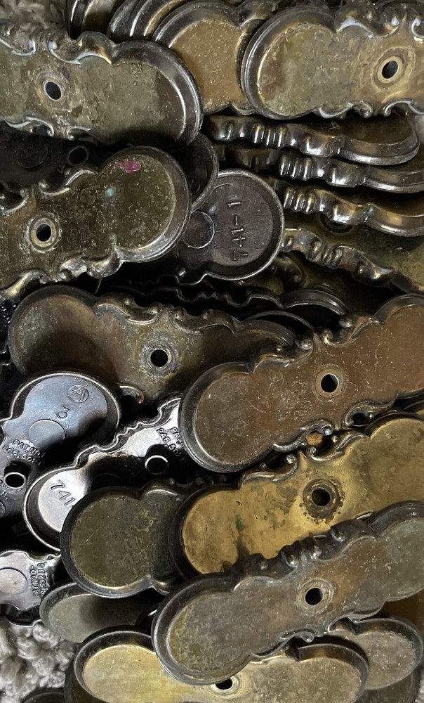 Vintage Brass Drawer Cabinet Pull Pieces X 50