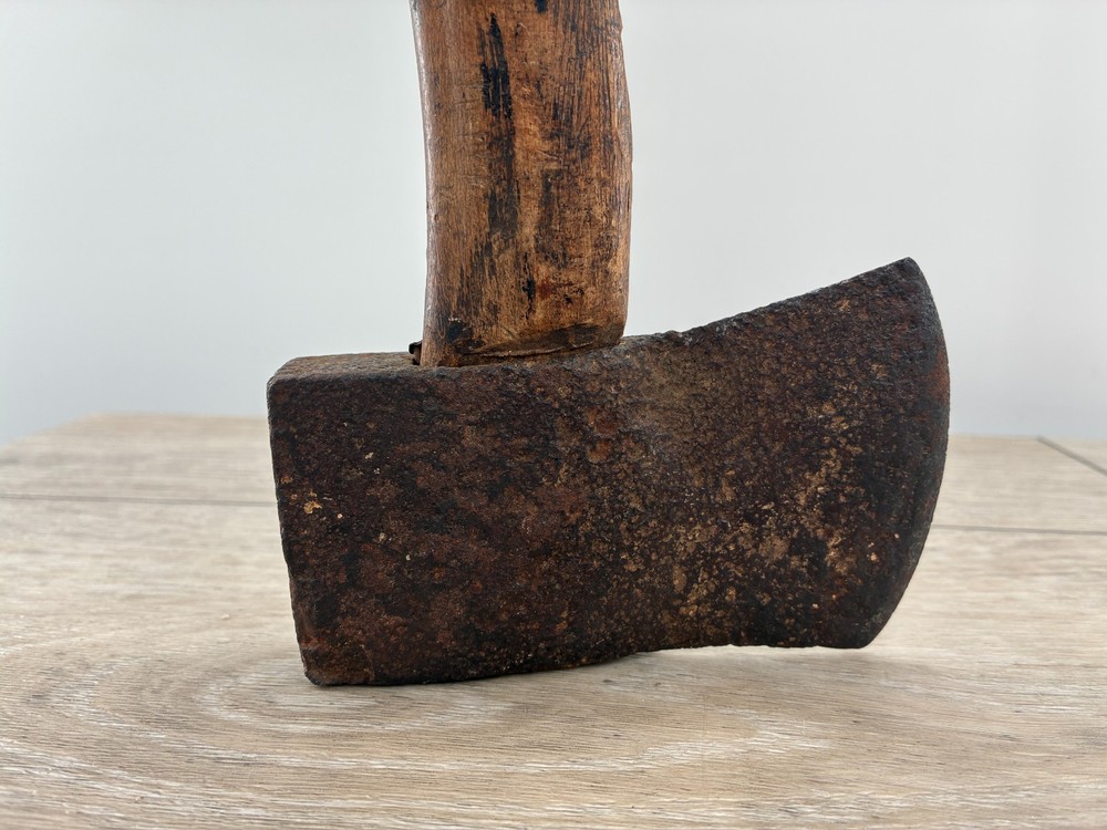 Vintage Axe Scout Hatchet Camping Outdoors Rustic Pitted Head Primitive Tool