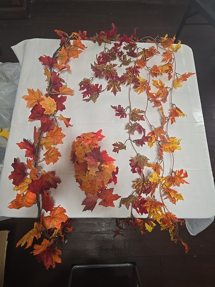 Artificial Fall Mantle Door Window Autumn Harvesr Thanksgiving Decor Garland