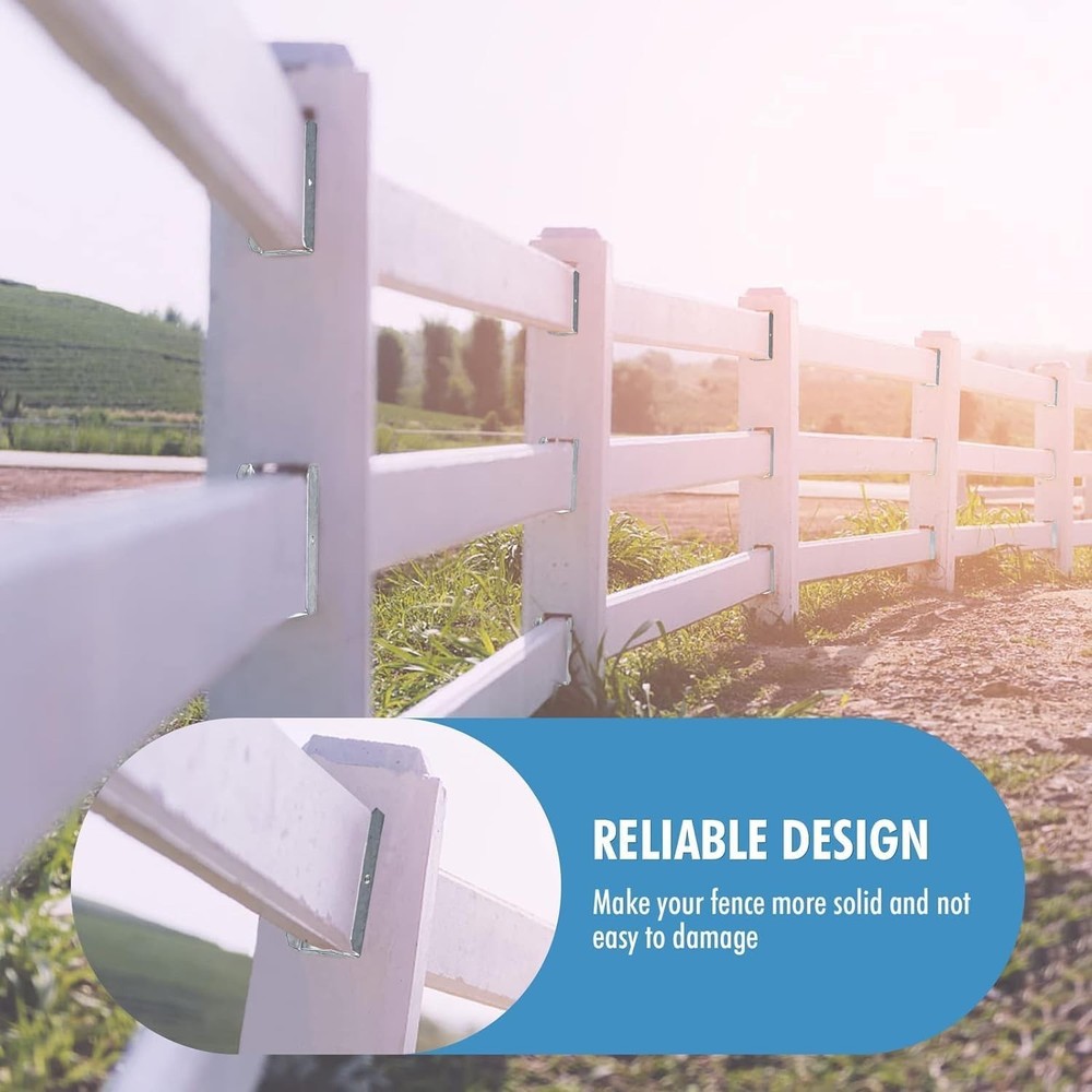 Durable 20-Pack Galvanized Fence Bracket Kit for Quick Install - Includes Screws