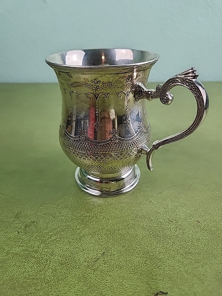 Towle William Adams Silver Plated Handle Mug Footed 5"
