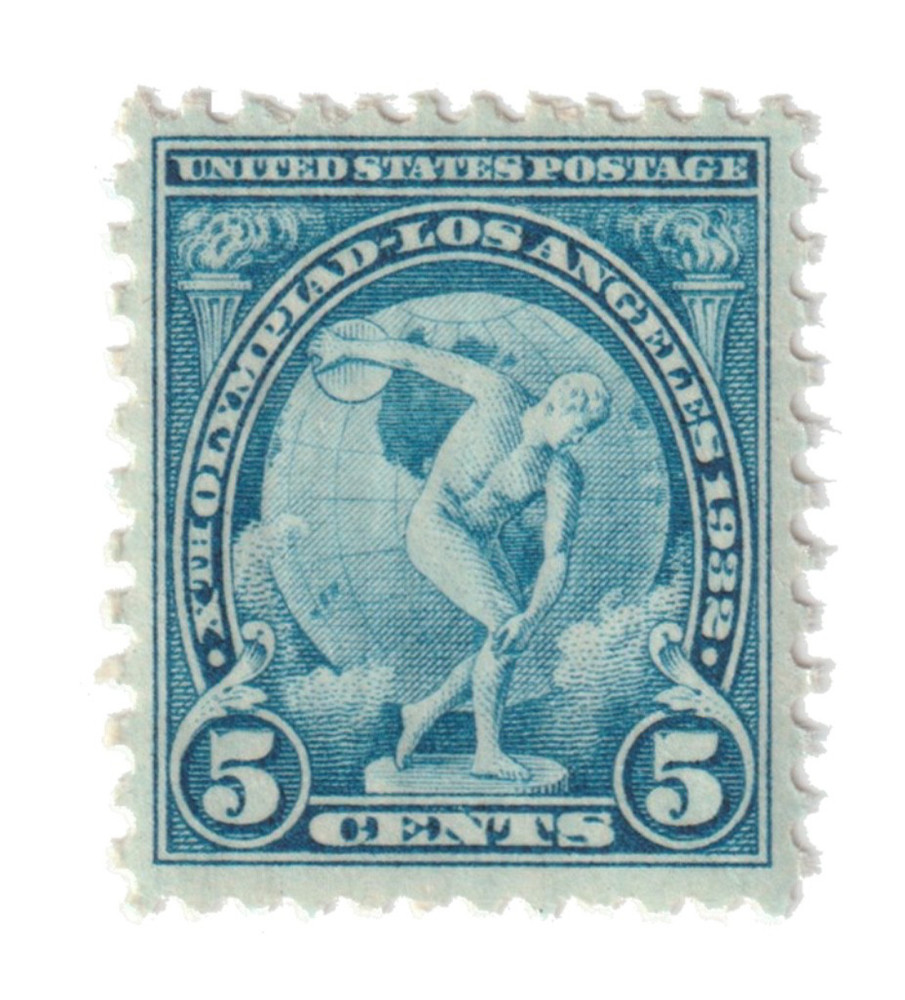 1932 5c Olympic Discus Thrower - Single Stamp - Scott #719