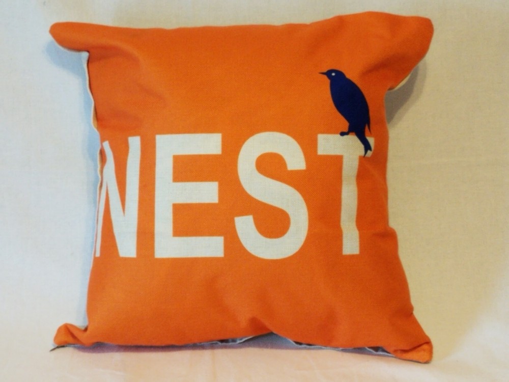 Pillowcase - 'NEST' Blue Bird Crow