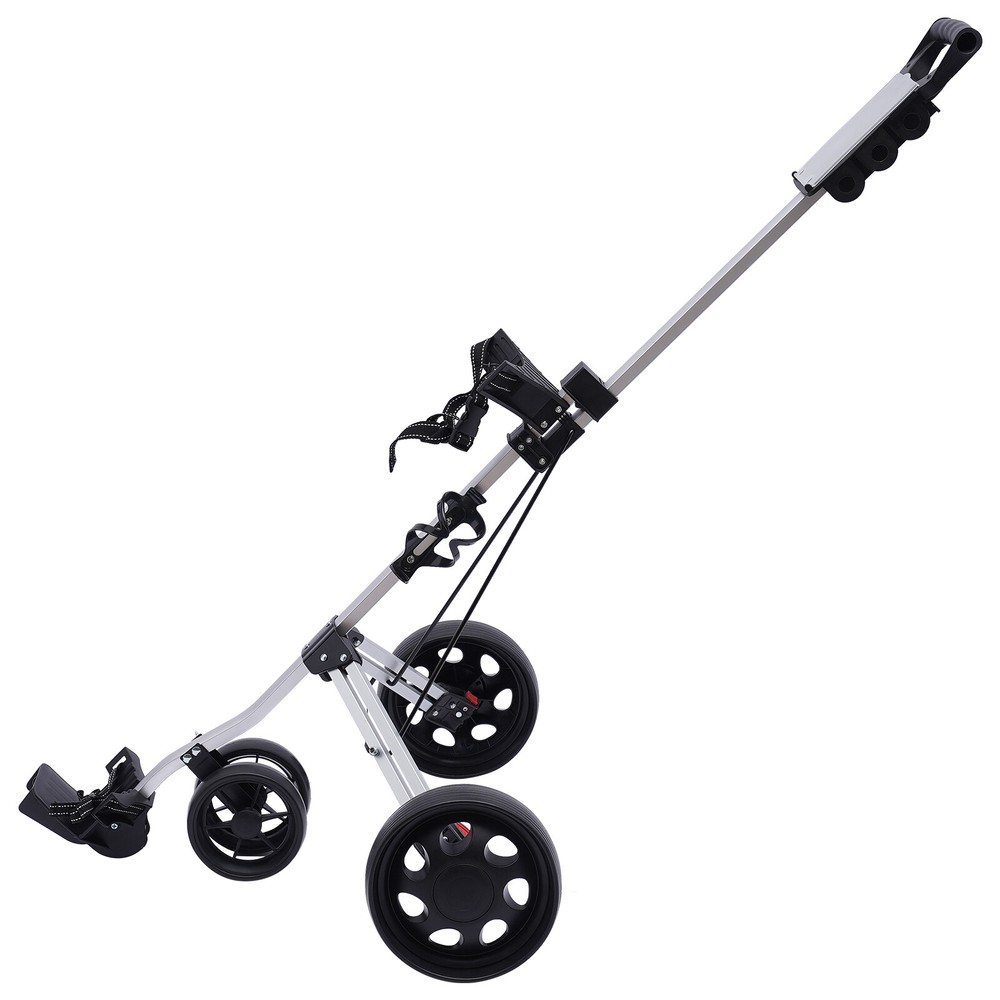 3-Wheel Golf Push Pull Cart Lightweight Folding Golf Walking Push Cart