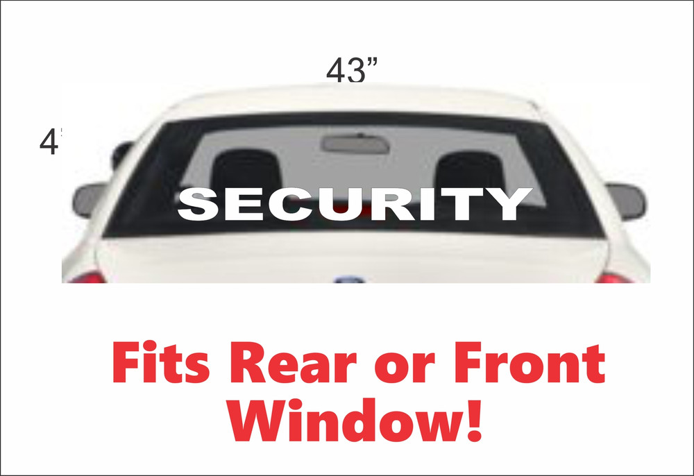 SECURITY Decal for Car Back Window or Front