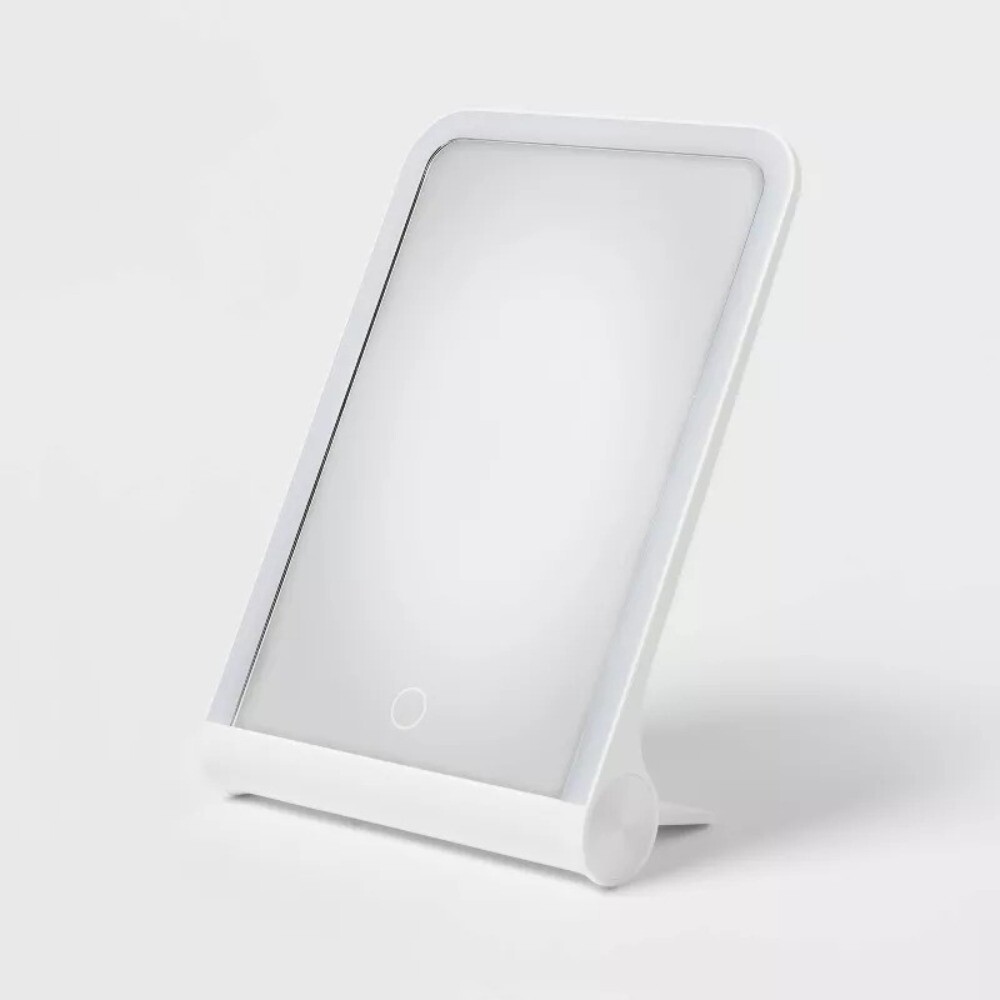 LED Mirror: Rectangular Vanity Mirror with Lights,Lithium Ion Battery Included