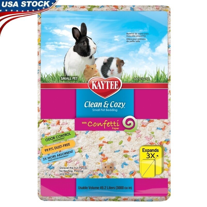 Soft Absorbent Confetti Bedding Small Pets Odor Control Dust-Free Nesting Multi