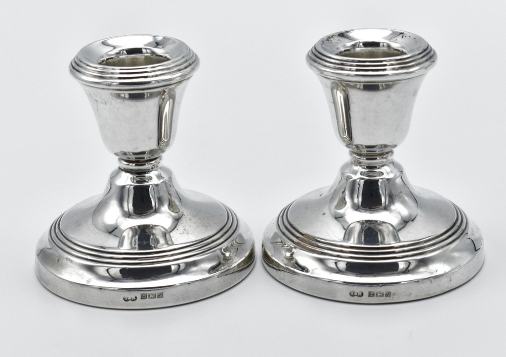 Vintage Solid Silver Dwarf Candlesticks Sterling 1992 Candle Holders