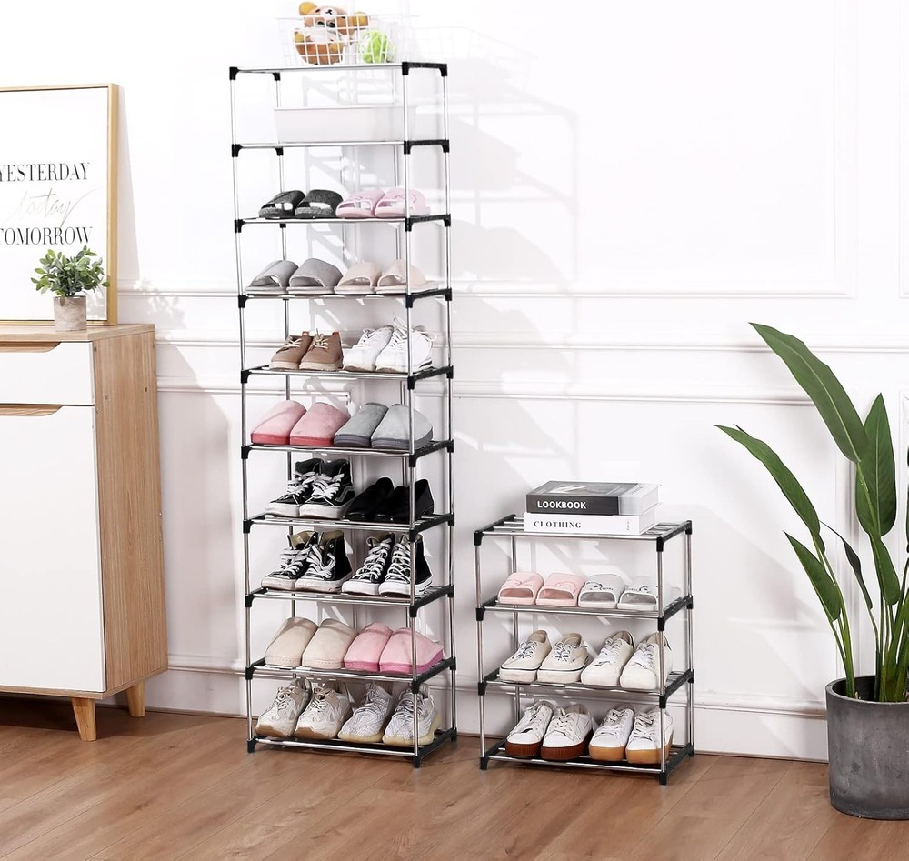 Elegant 3-Tier Black Shoe Rack – Easy Assembly & Stylish Storage Solution