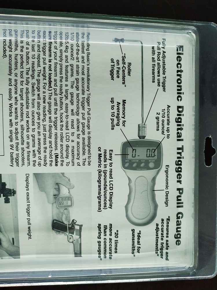 Reloading Basic RD Electronic Trigger Pull Gauge
