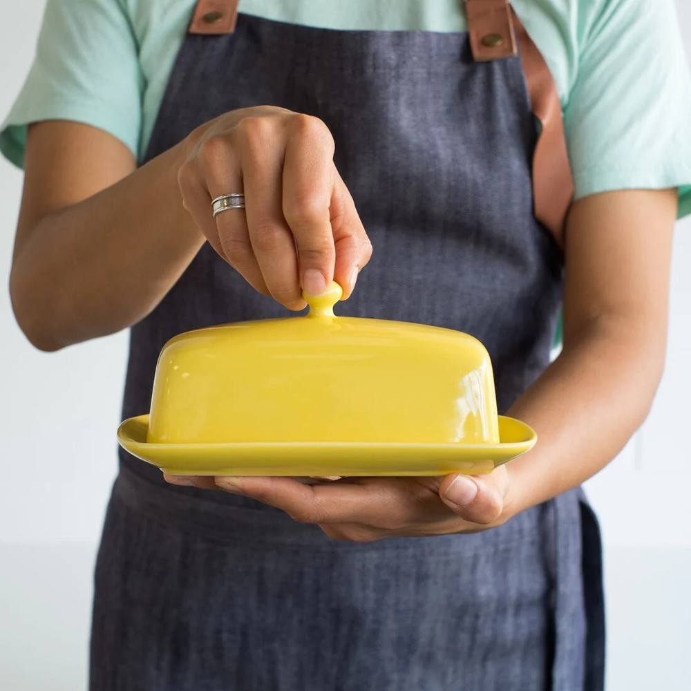 Now Designs Rectangular Butter Dish, Lemon (5037006)