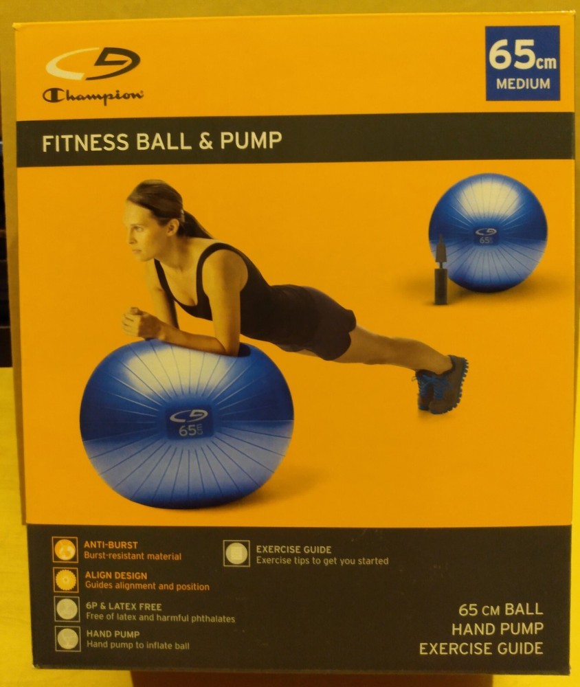 Fitness Ball & Pump by Champion, 65cm medium, new