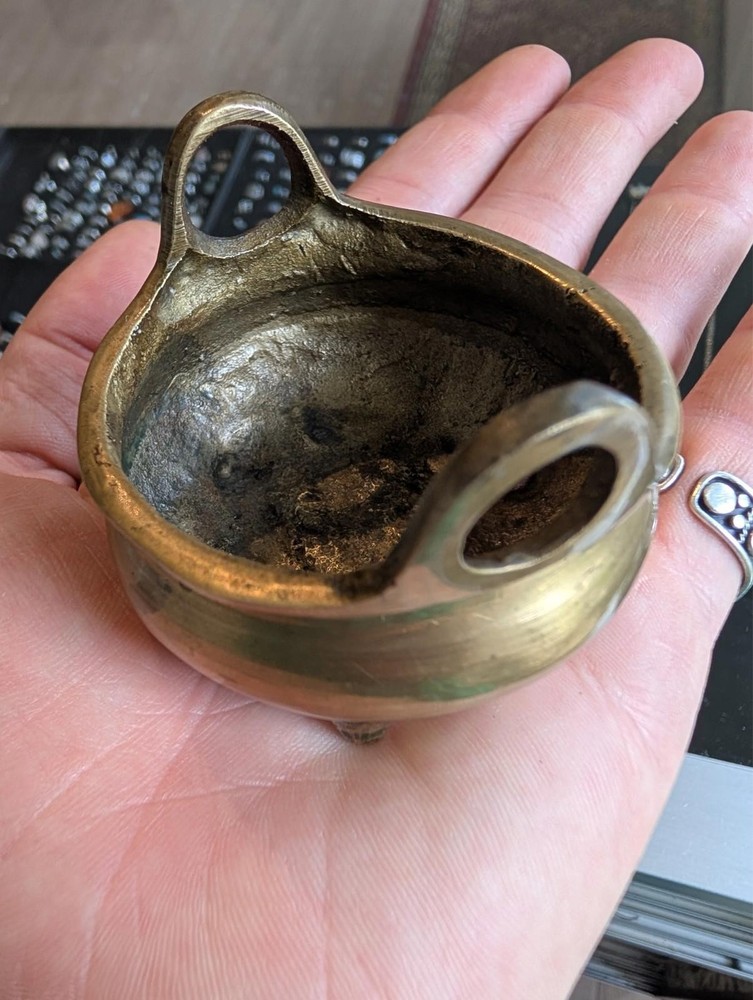 19th C. Chinese Bronze Footed Censor Incense Burner Tripod